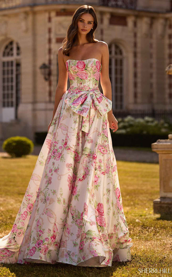 Sherri Hill 57667 Ivory Print