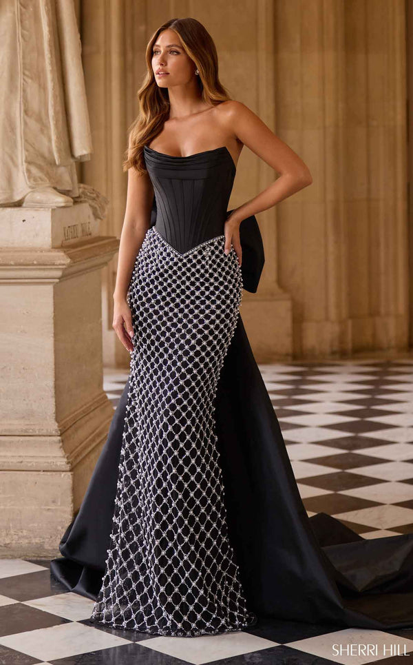 Sherri Hill 57671 Black/Ivory/Silver