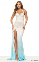 Sherri Hill 57712 Ivory/Blue Ombre