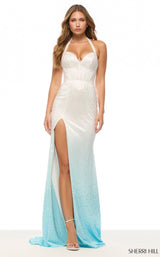 Sherri Hill 57712 Ivory/Blue Ombre