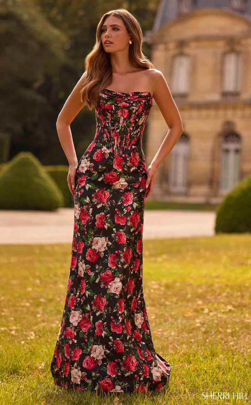 Sherri Hill 57719 Black Print