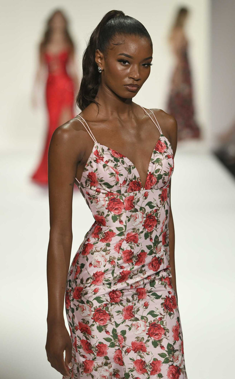 Sherri Hill 57720 Pink Print