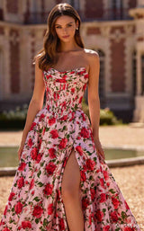 Sherri Hill 57723 Pink Print