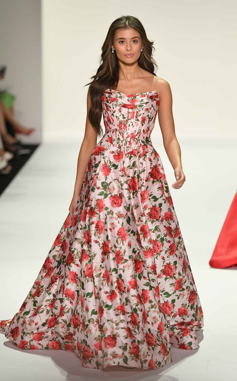 Sherri Hill 57723 Pink Print