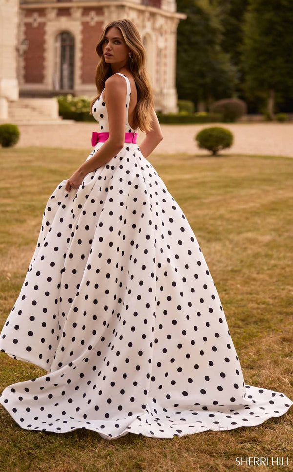 Sherri Hill 57748 Ivory/Black/Fuchsia