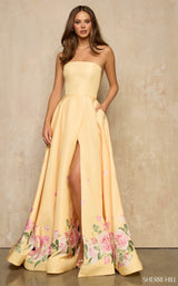 Sherri Hill 57760 Yellow Print