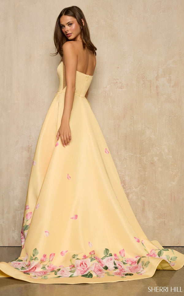 Sherri Hill 57760 Yellow Print
