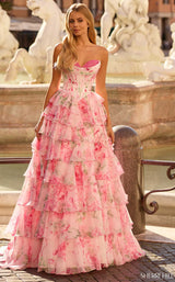 Sherri Hill 57820 Pink Print