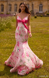 Sherri Hill 57834 Pink Print