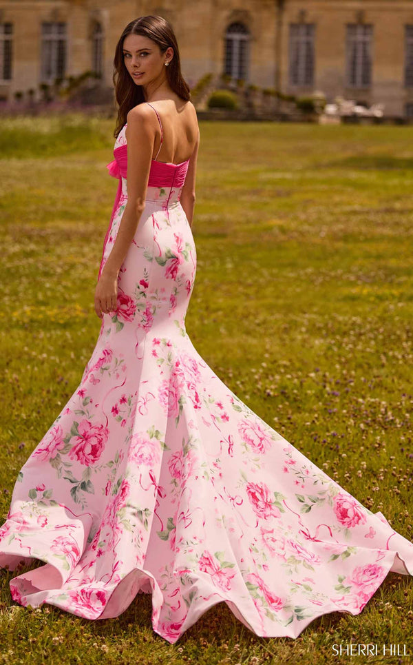 Sherri Hill 57834 Pink Print