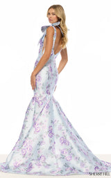 Sherri Hill 57854 Light Blue/Lilac Print