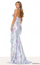 Sherri Hill 57857 Light Blue/Lilac Print