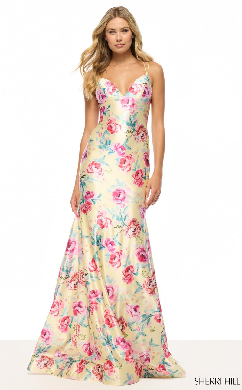 Sherri Hill 57859 Yellow Multi Print