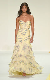 Sherri Hill 57865 Yellow Print
