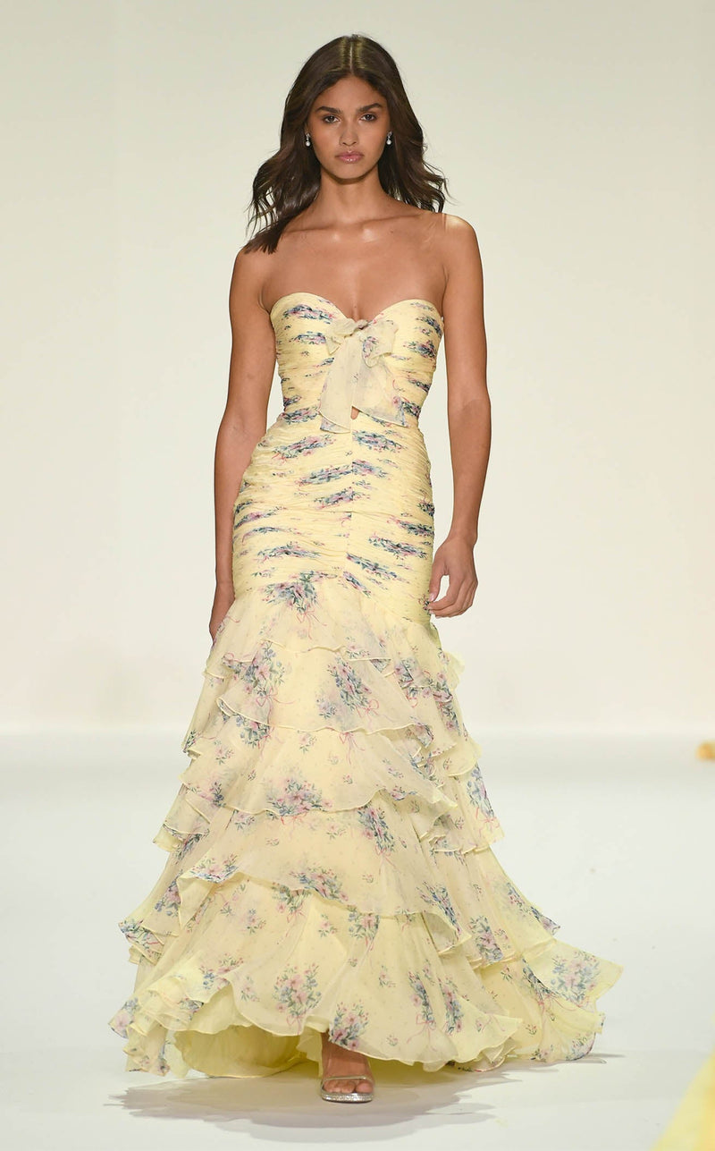 Sherri Hill 57865 Yellow Print