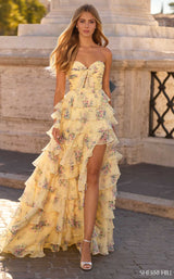 Sherri Hill 57907 Yellow Print
