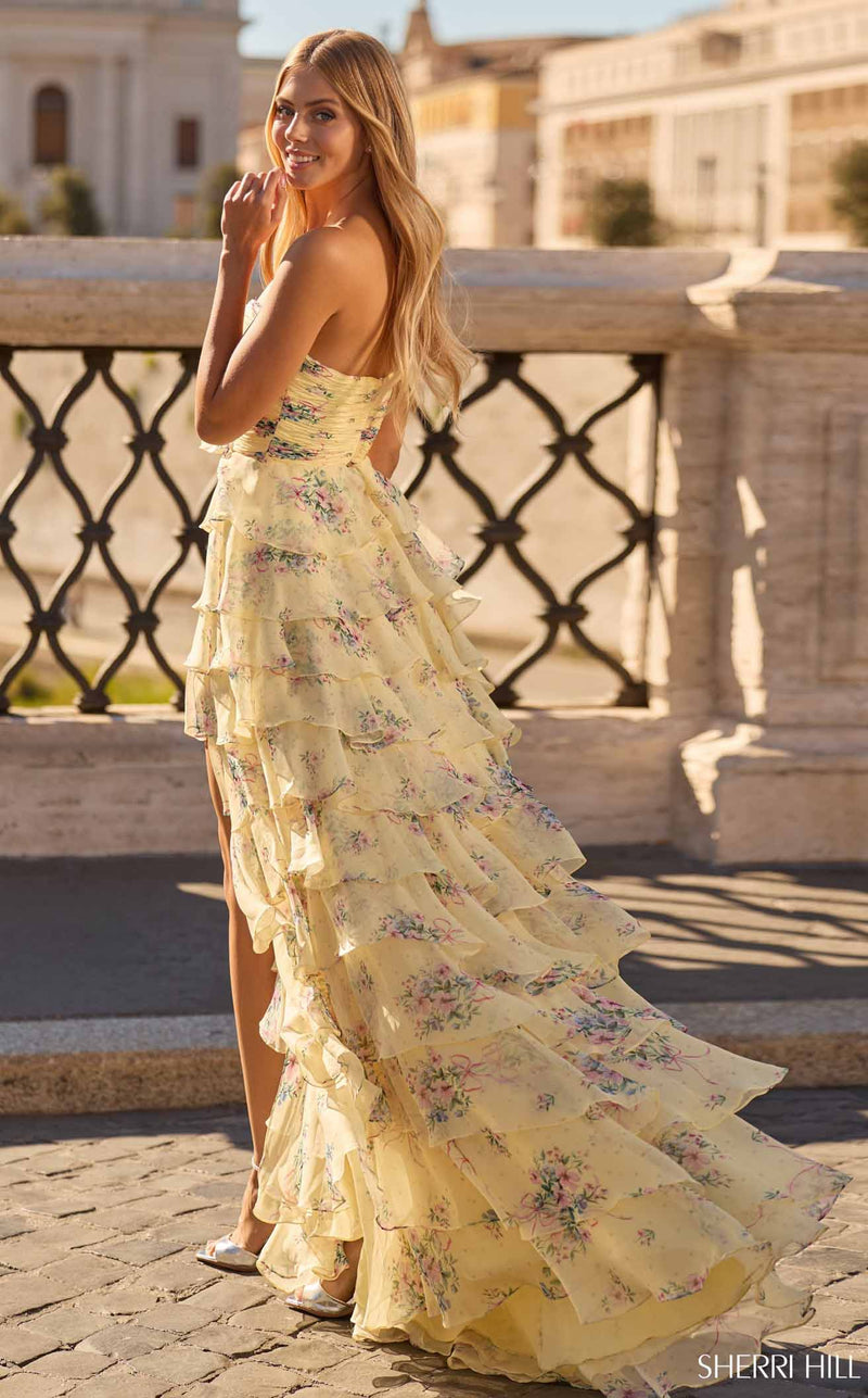 Sherri Hill 57907 Yellow Print