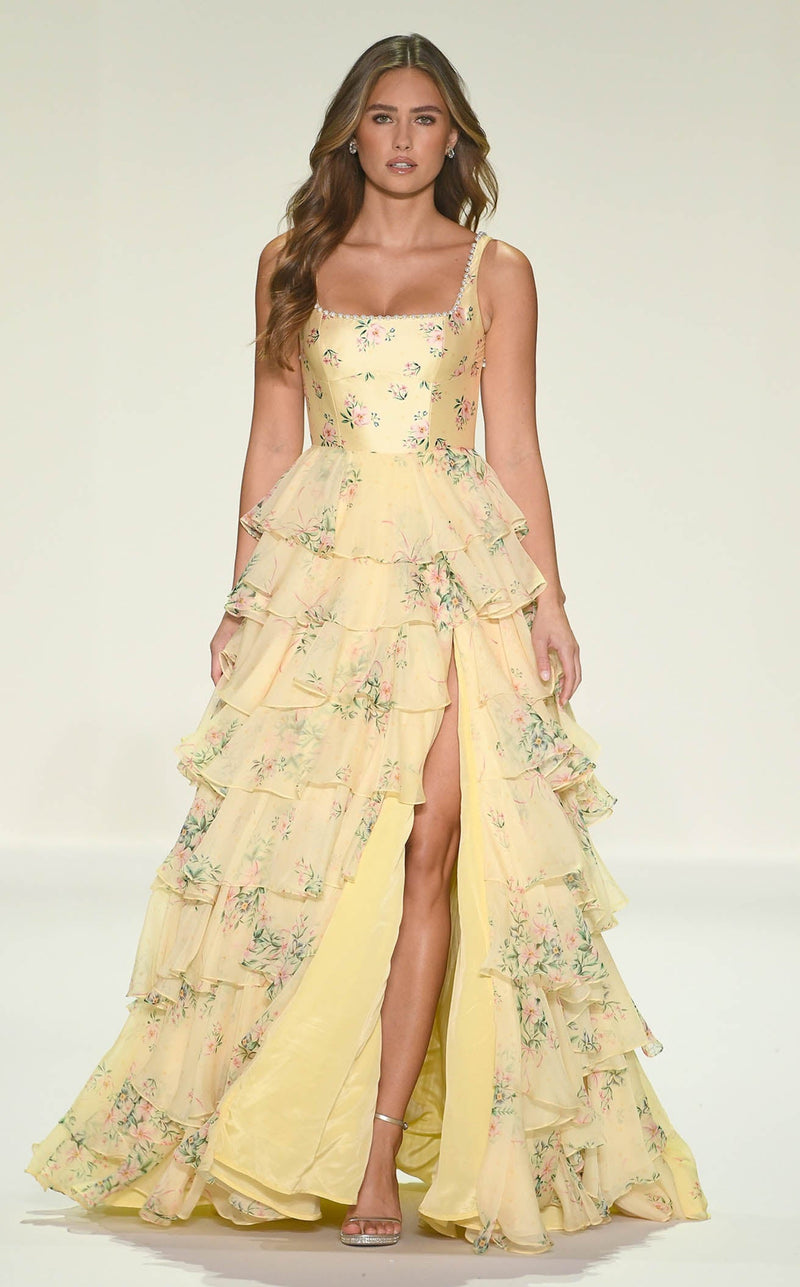Sherri Hill 57911 Light-Yellow-Print