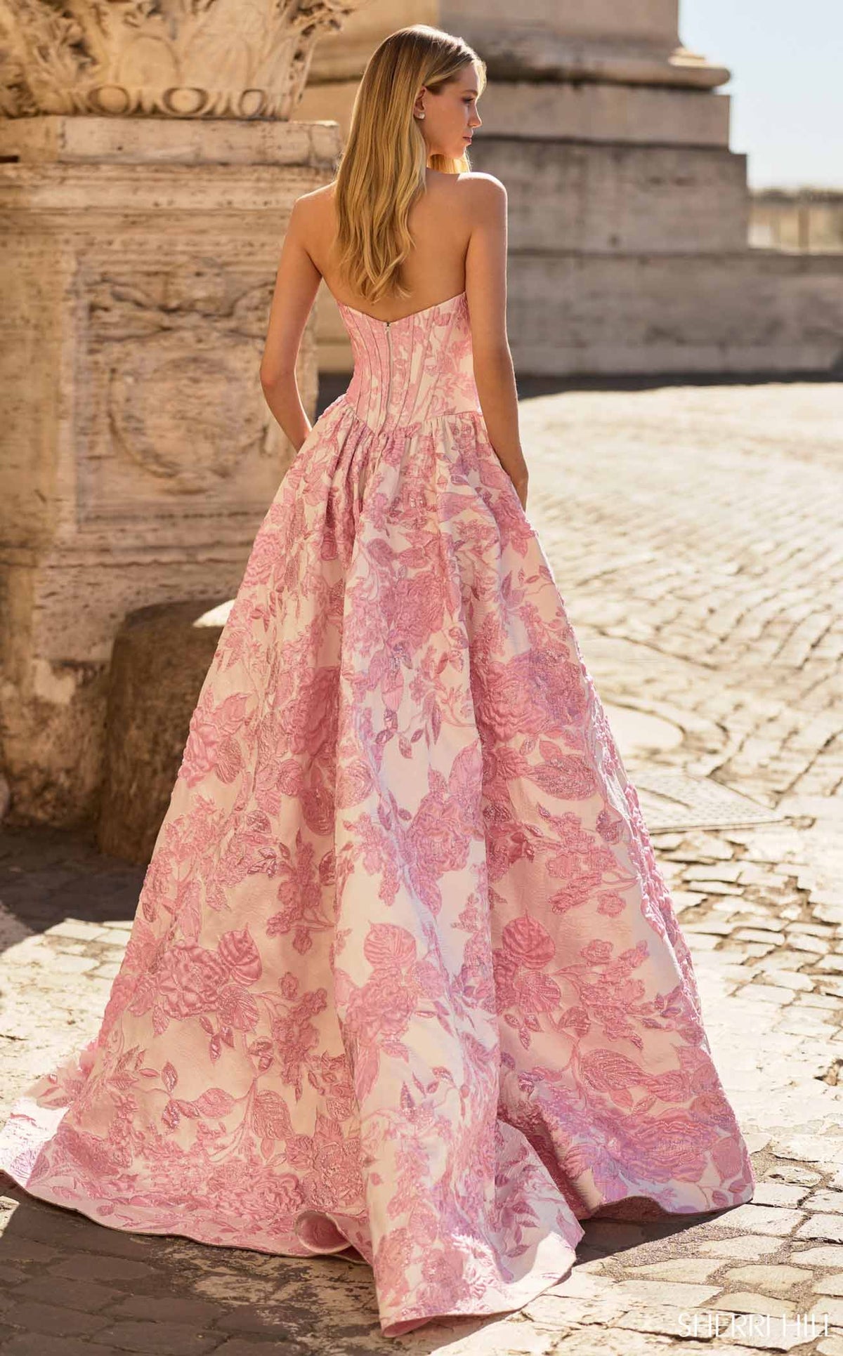 strapless open back dress Sherri Hill 57912 Dress