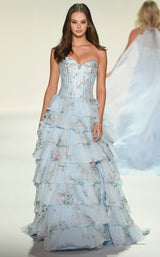 Sherri Hill 57913 Light Blue Print/Silver