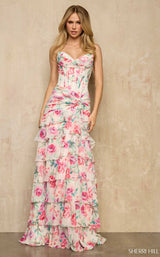 Sherri Hill 57972 Ivory Red Print
