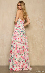 Sherri Hill 57972 Ivory Red Print