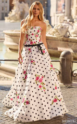 Sherri Hill 57980 Ivory/Black/Fuchsia