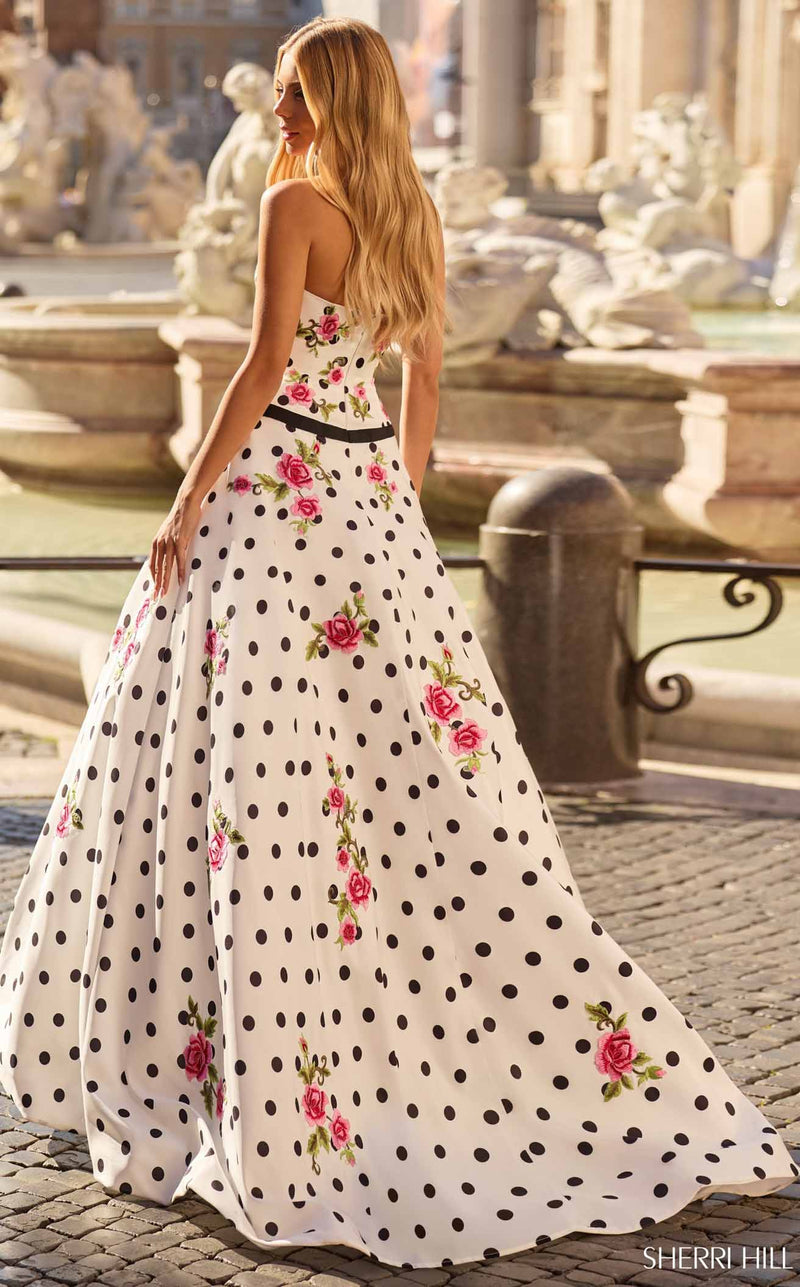 Sherri Hill 57980 Ivory/Black/Fuchsia