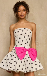 Sherri Hill 57989 White/Black/Bright-Pink