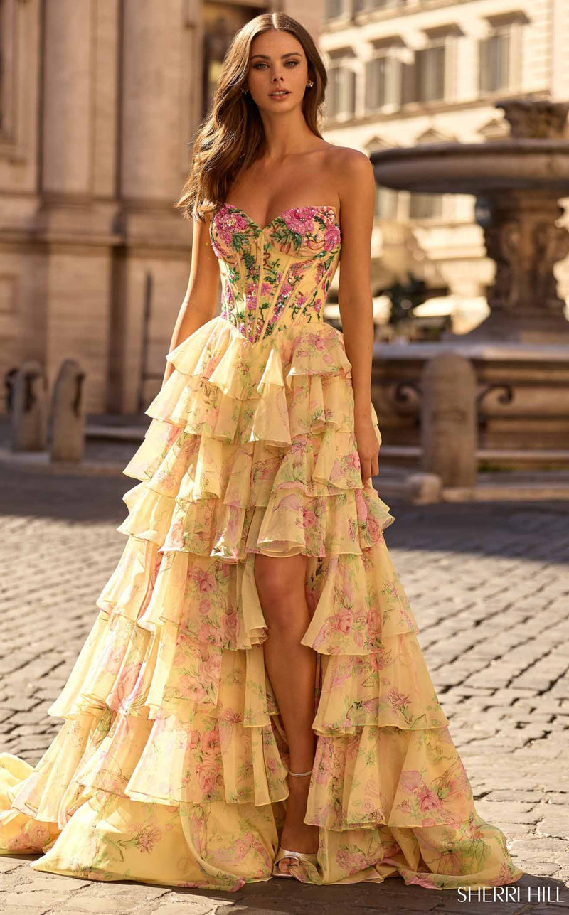 Sherri Hill 58000 Light-Yellow-Print