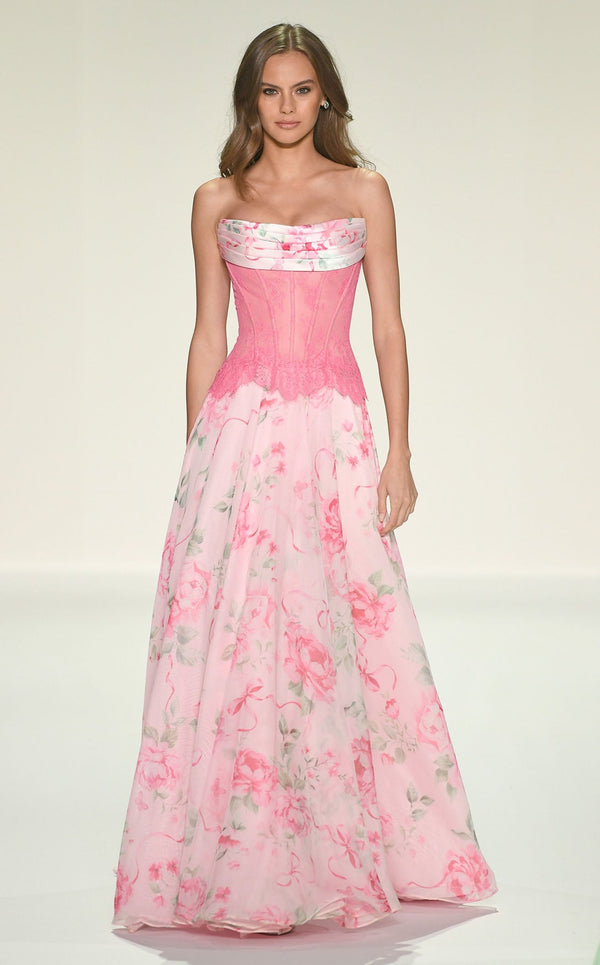 Sherri Hill 58002 Pink Print