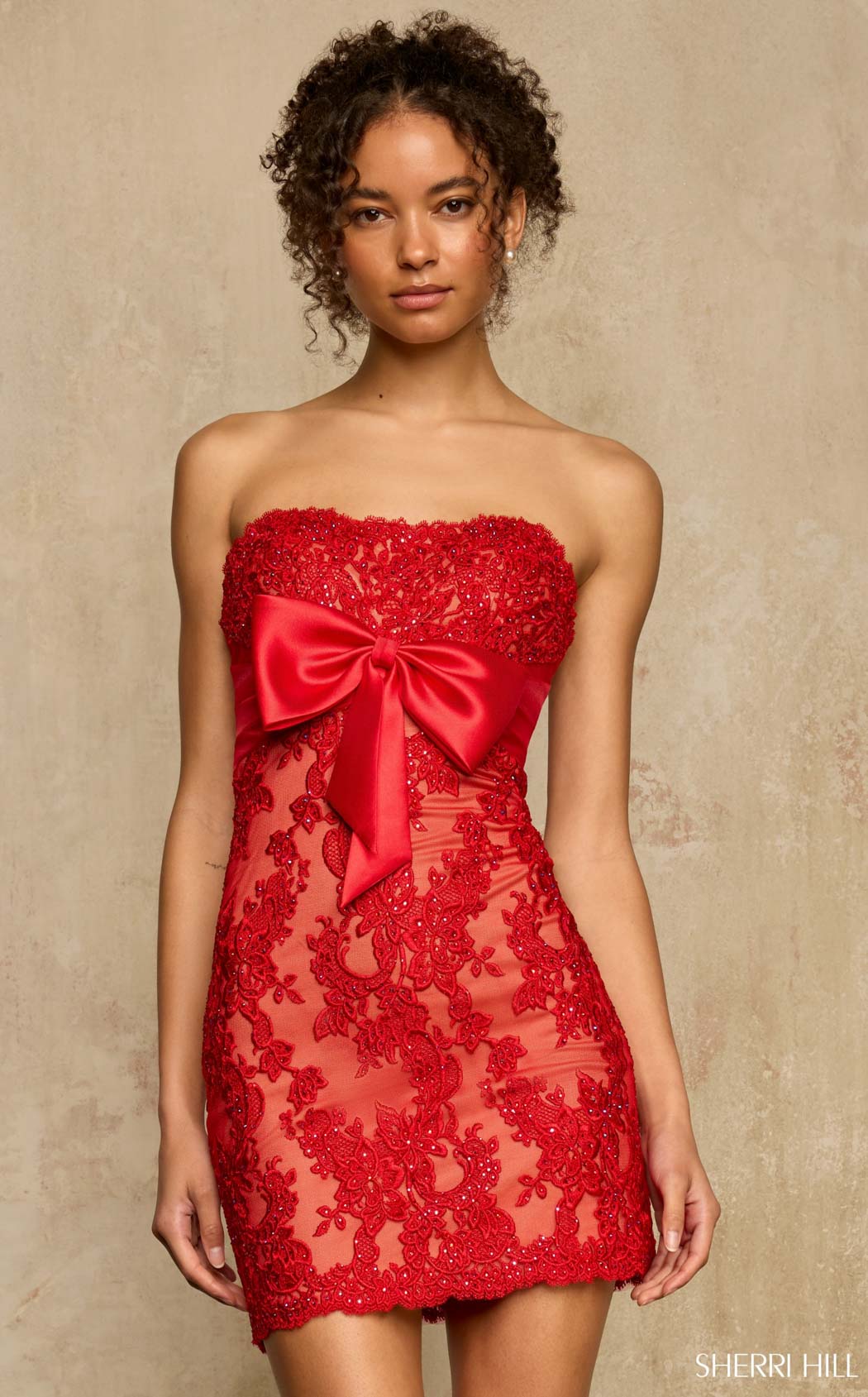 Sherri Hill 58268 Red/Nude