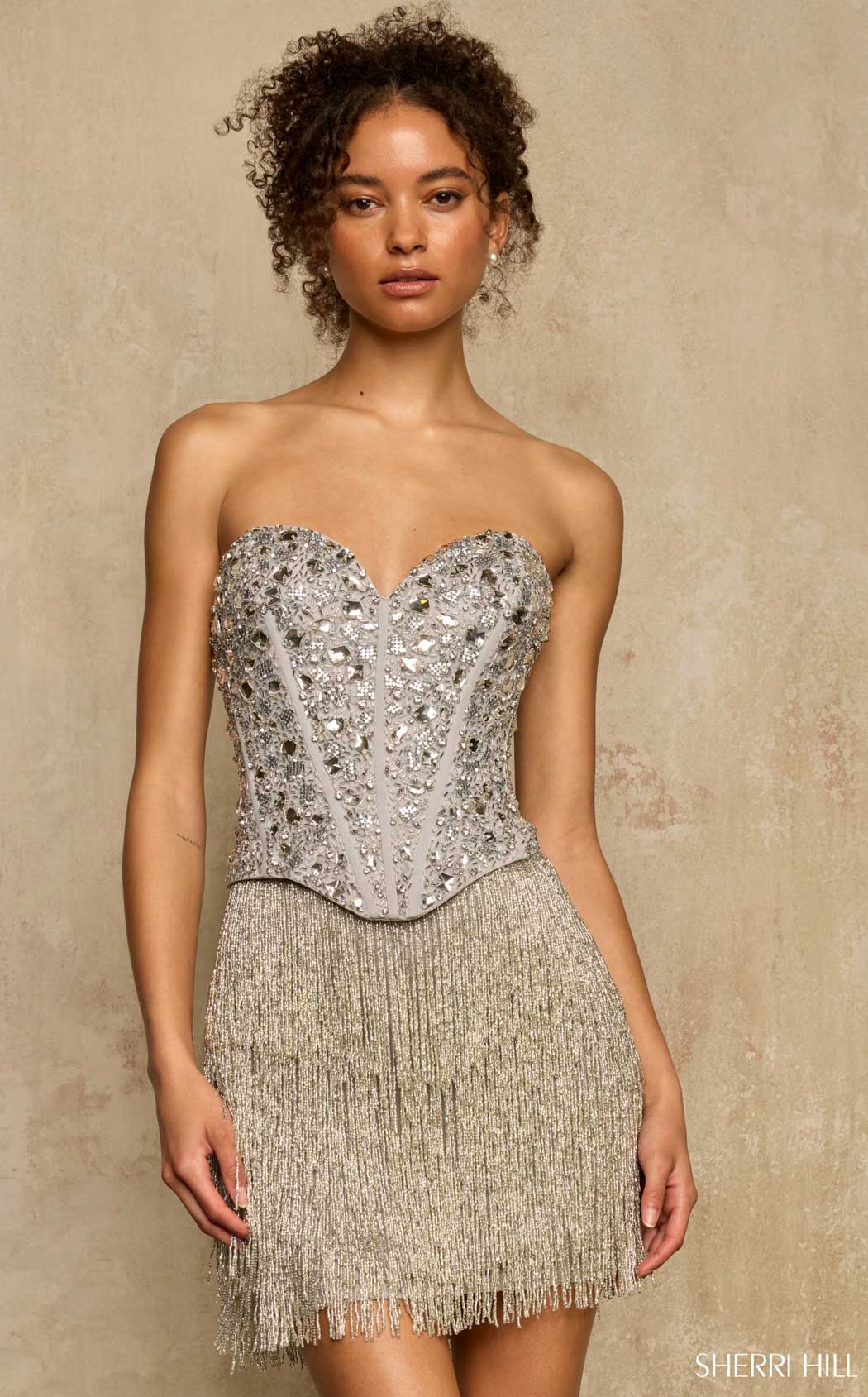 Sherri Hill 58369 Silver/Silver