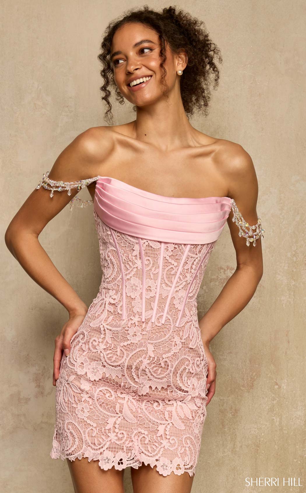 Sherri Hill 58395 Pink/Nude