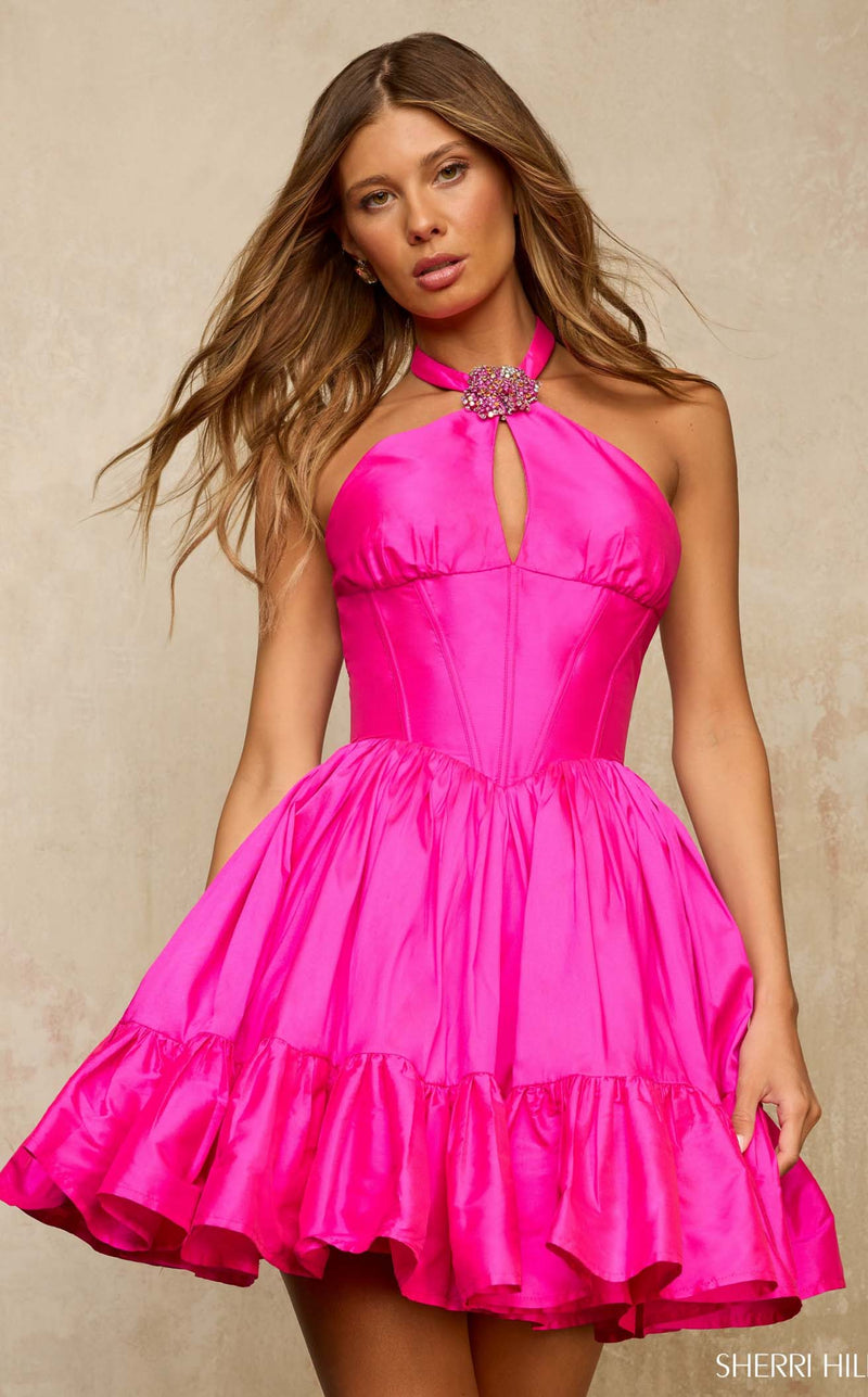 sherri hill hot pink short dress Sherri Hill Short 57297
