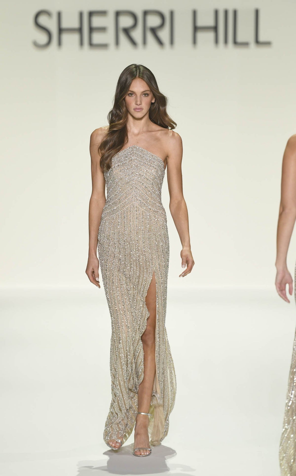 Sherri Hill 67125 Prom Dress - Nude-Ivory-Silver