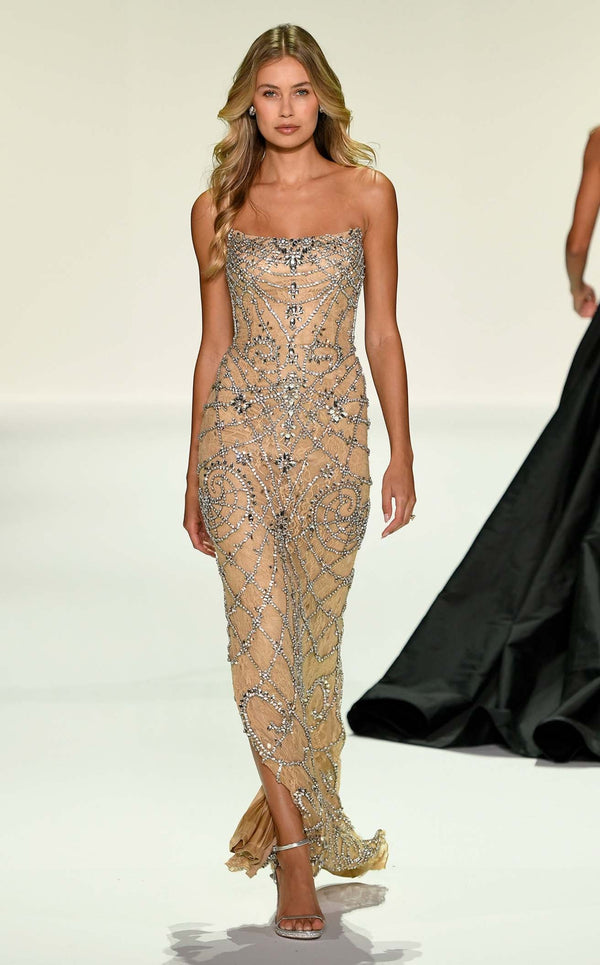 Sherri Hill 67143 Nude/Silver