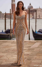 Sherri Hill 67144 Nude/Silver