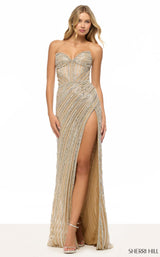 Sherri Hill 67152 Nude-Silver-Ivory
