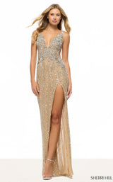 Sherri Hill 67156 Nude/Silver