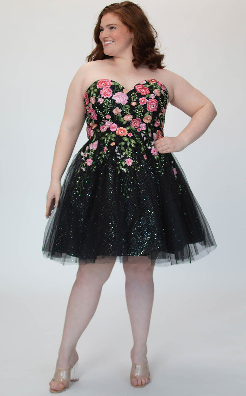 Sydneys Closet SC8137 Black Floral