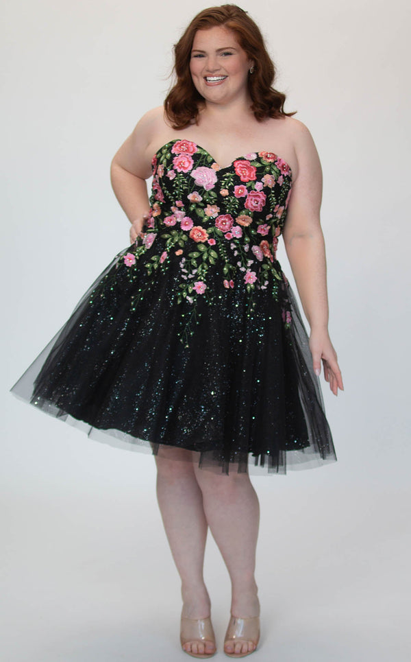 Sydneys Closet SC8137 Black Floral