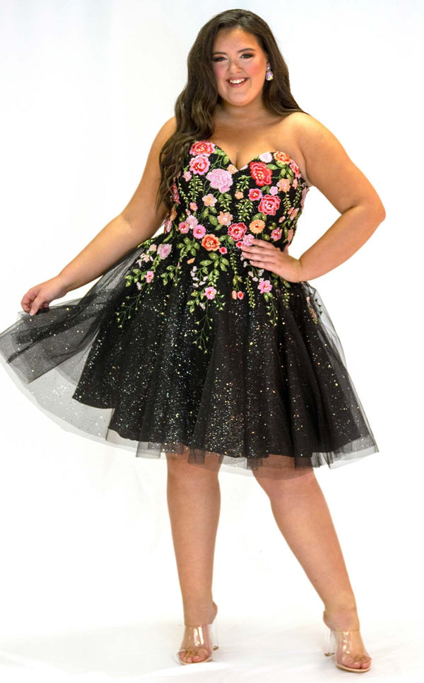 Sydneys Closet SC8137 Black Floral