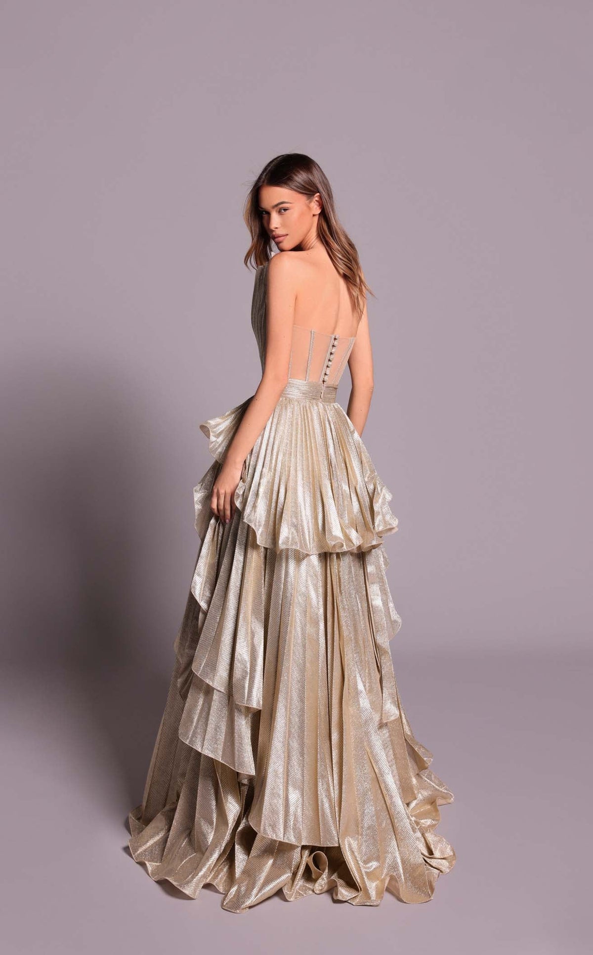 tarik ediz gold dress Tarik Ediz 93943 Dress