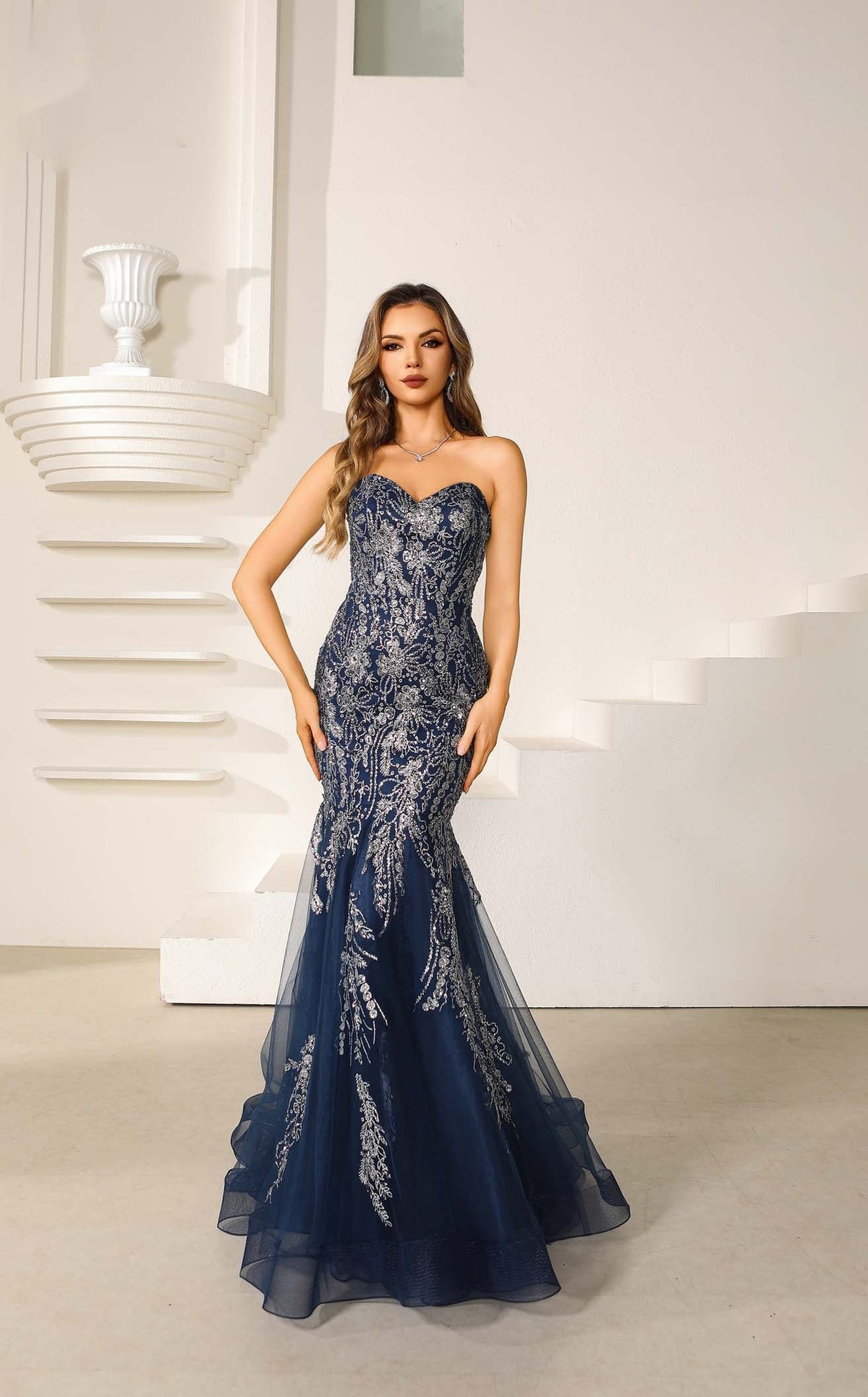 oriental evening dresses Jade Pool – Original New Chinese Style Evening Gown for Engagement & rich powder / M