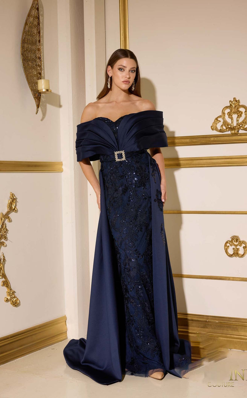 Terani 252E5124 Prom Dress - Dark Navy | NewYorkDress Terani 252E5124 Prom Dress - Dark Navy | NewYorkDress