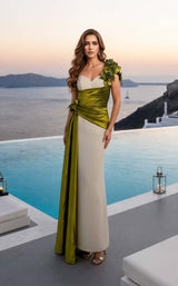 Terani 261E6708 Ivory-Olive