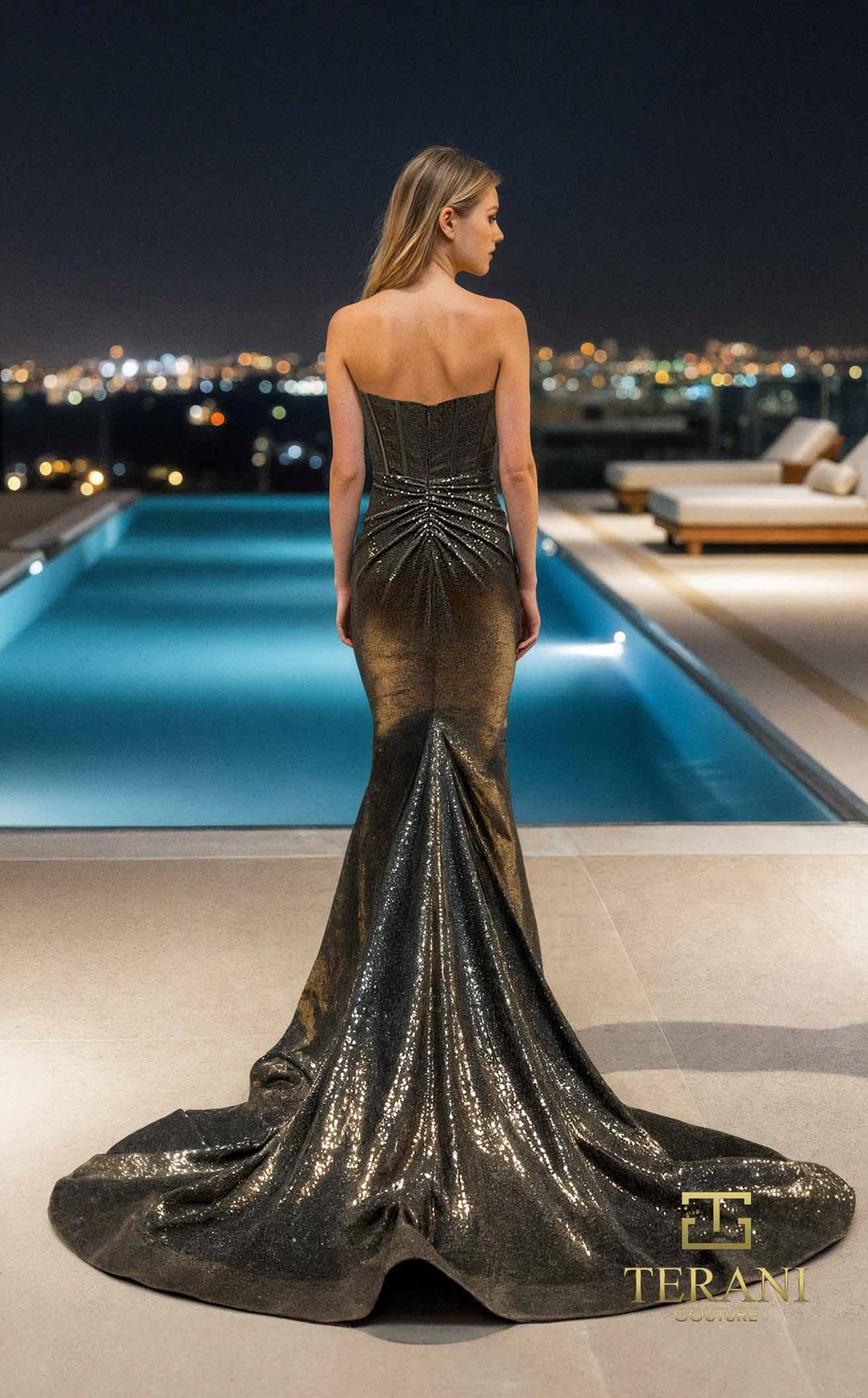 Terani 261P6160 Prom Dress - Gold | NewYorkDress Terani 261P6160 Prom Dress - Gold | NewYorkDress