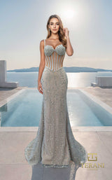 Terani 261P6625 Baby Blue/Nude