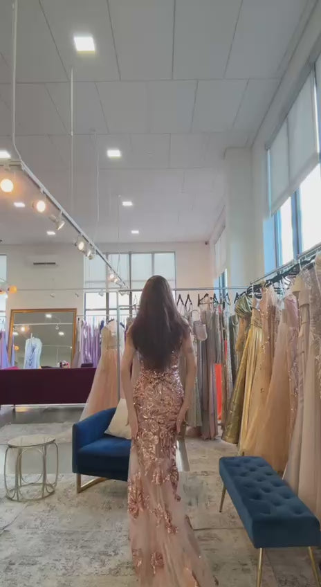 Jovani 23834 Rose-Gold &amp; Juliet JT923 Hot-Pink